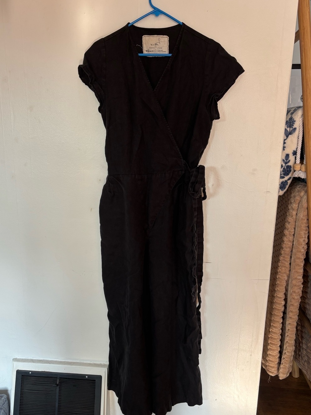 Not Perfect Linen Wrap Jumper Wideleg Crop Large
